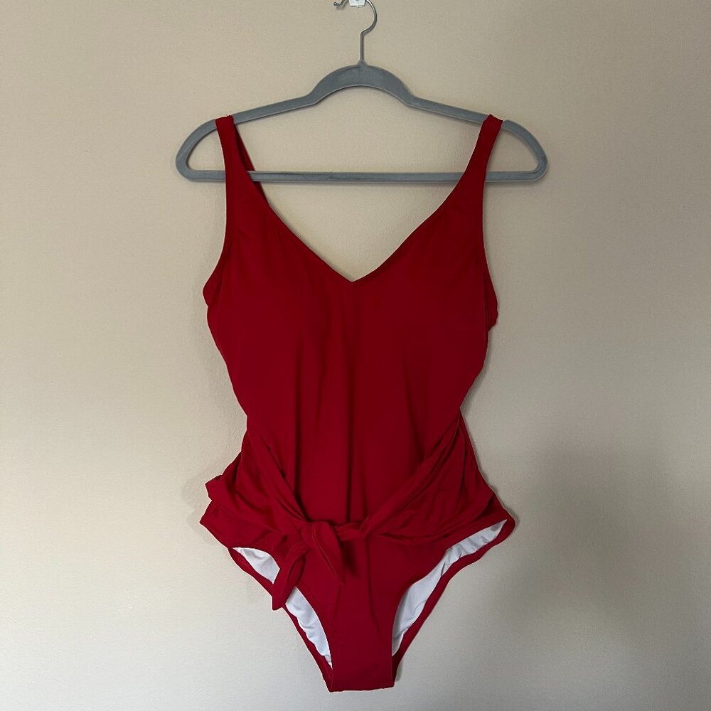 LOFT Beach One Piece Swim Suit 16 Plus Red New with Tags